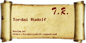 Tordai Rudolf névjegykártya